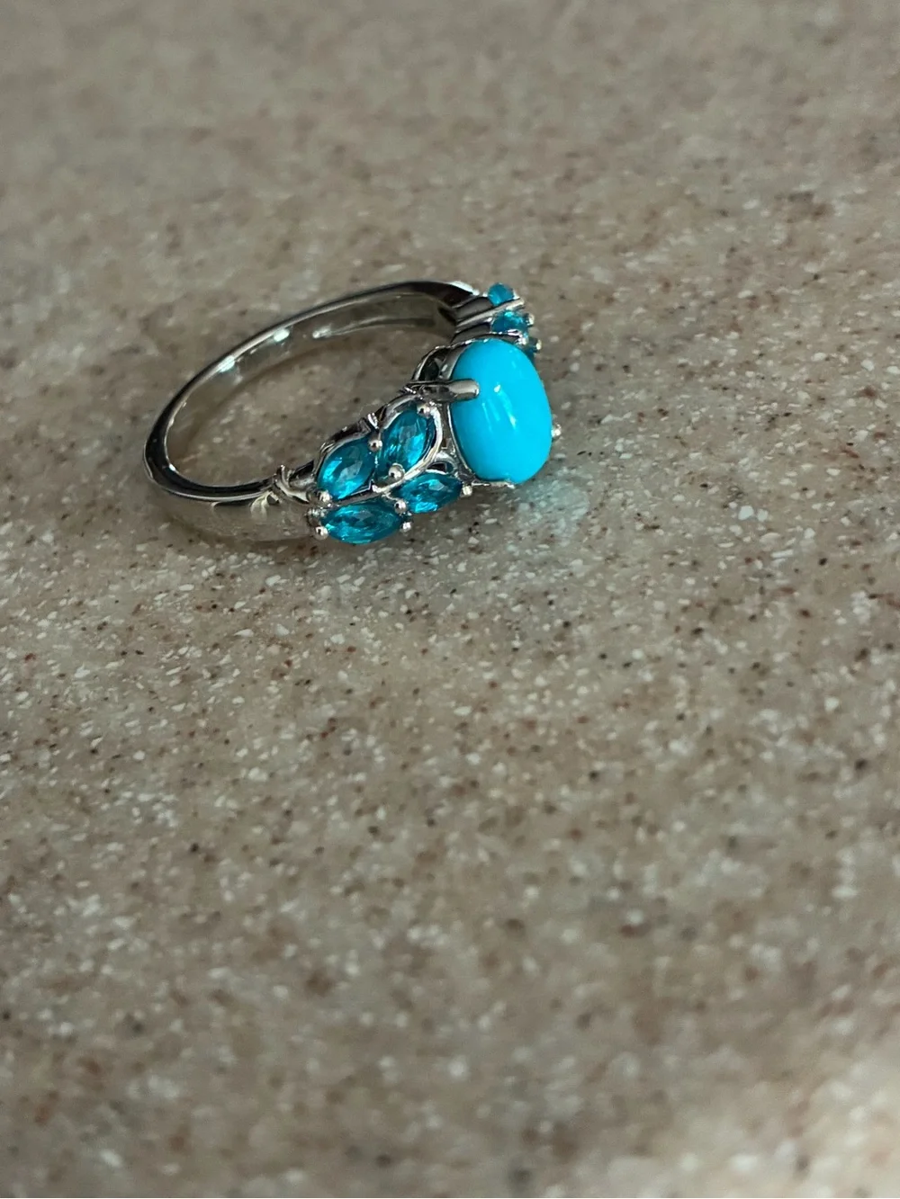 Sleeping Beauty Turquoise & Blue Apatite Band Ring